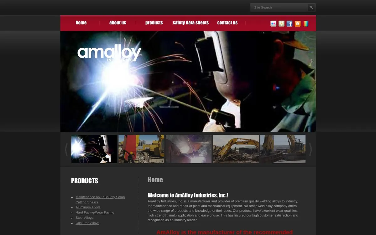 金属加工企业官网仿站定制（参考：amalloy.com）
