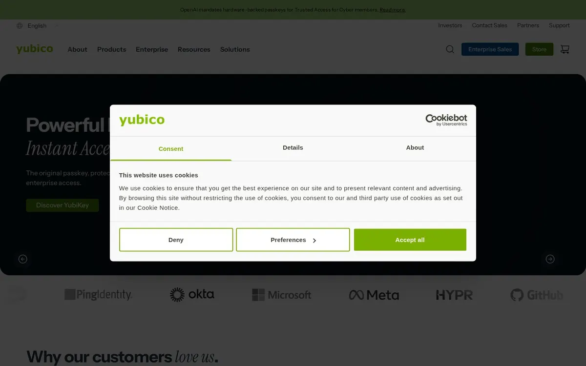 安全硬件行业英文站仿站定制（参考：www.yubico.com）